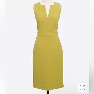 J. Crew Split Neck Suiting Dress Chartreuse 6